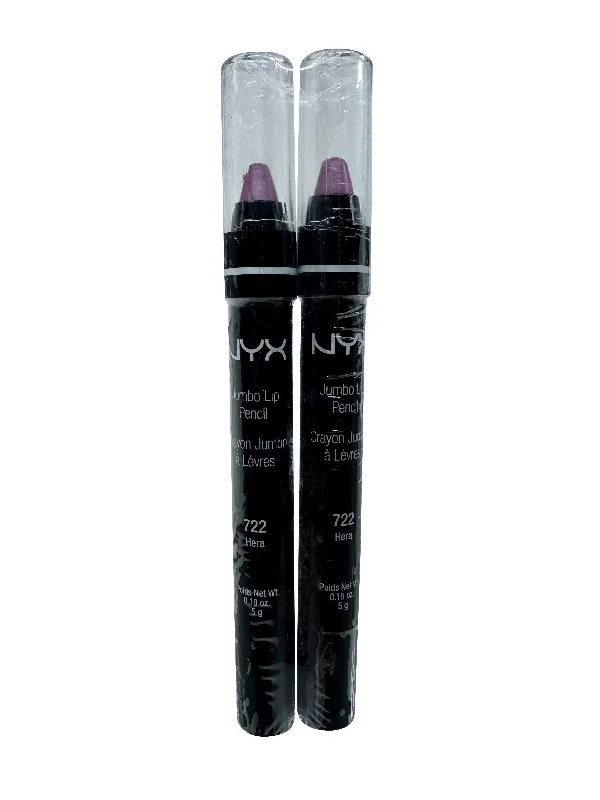 Eyebrow Pencil with foldable tips-NYX Jumbo Lip Pencil 722 Hera 0.18 OZ Set of 2