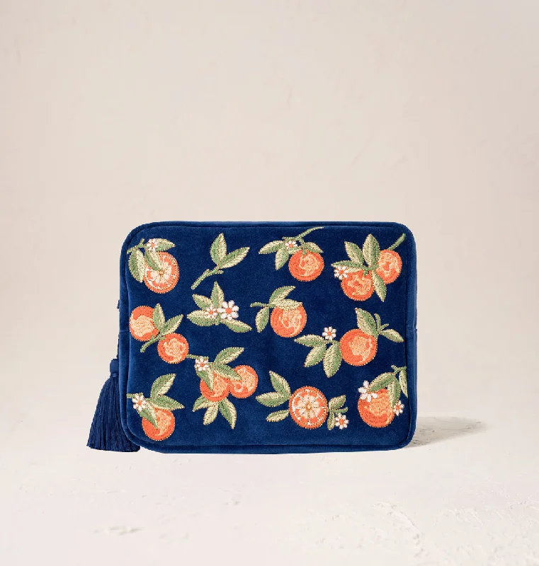 Cosmetic bag waterproof leather-Orange Blossom Wash Bag