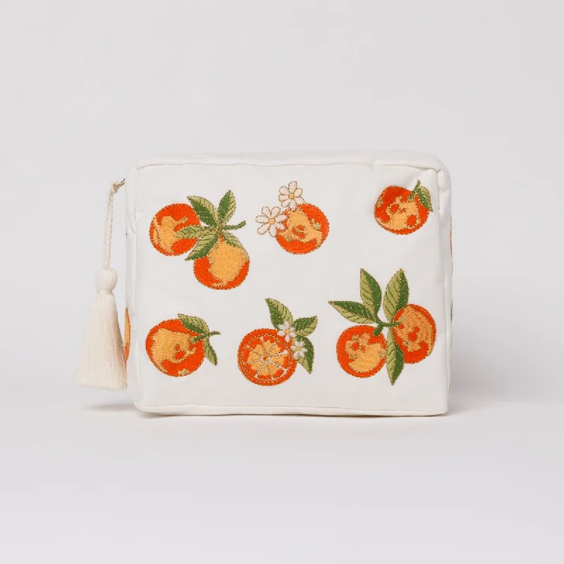 Cosmetic bag for personal leather-Oranges Wash Bag