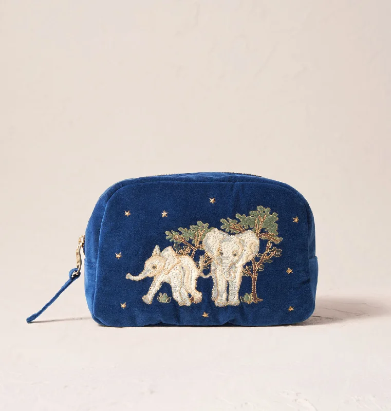 Cosmetic bag for makeup leather-Baby Elephant Conservation Makeup Bag