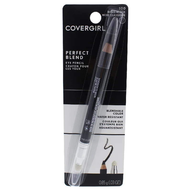 Eyebrow Pencil for kids’ kits-Perfect Blend Eye Pencil - 100 Basic Black by CoverGirl for Women - 0.3 oz Eye Pencil