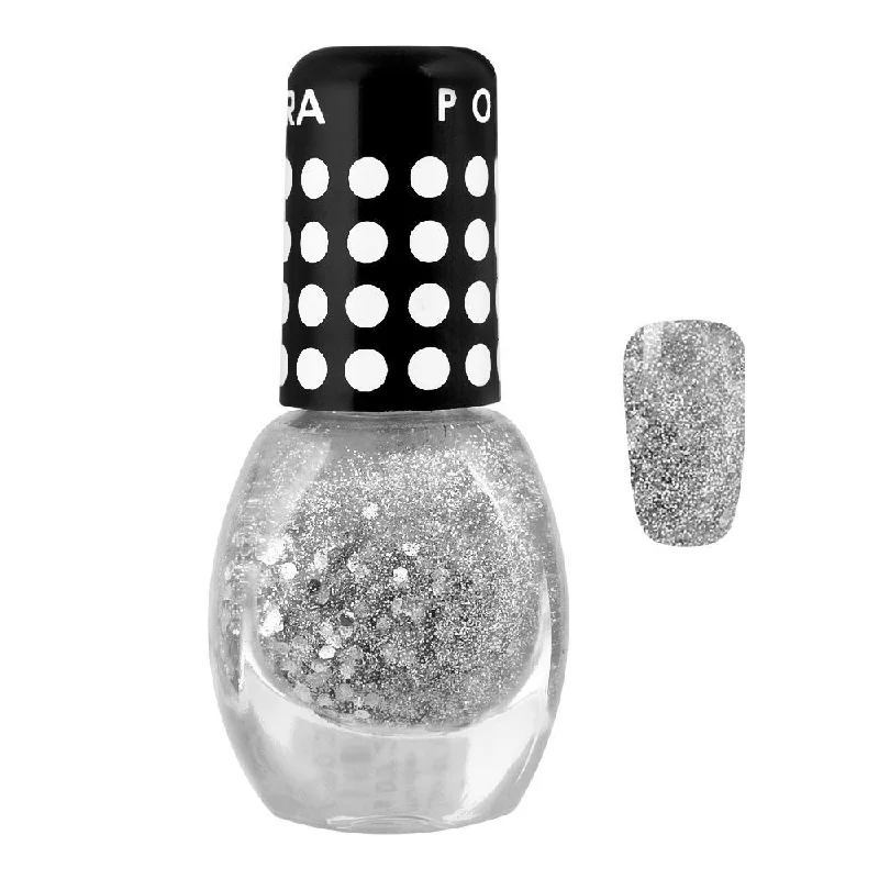 Nail Polish fluorescent nails-Vipera Nail Polish Polka - Transparent with Silver Brocade 69