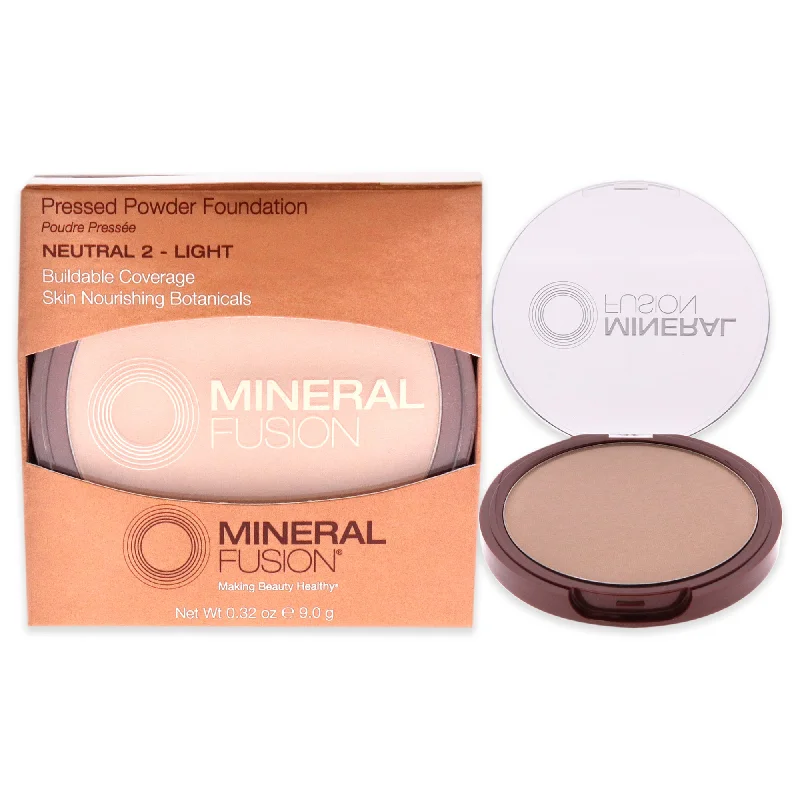 Pressed powder for pre makeup-Pressed Powder Foundation - 02 Neutral by Mineral Fusion for Women - 0.32 oz Foundation