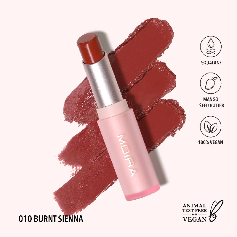 Long-lasting lipstick for winter-Signature Lipstick (010, Burnt Sienna)