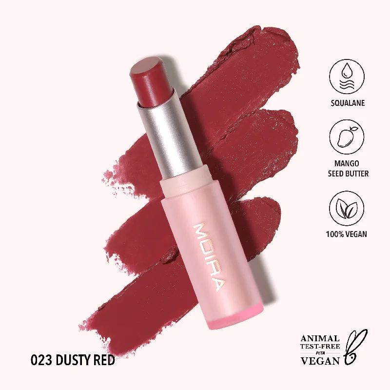 Lipstick with satin coverage-Signature Lipstick (023, Dusty Red)