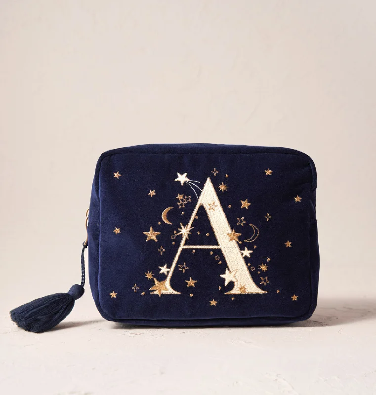 Cosmetic bag for travel pouches-Starry Sky Alphabet Wash Bag