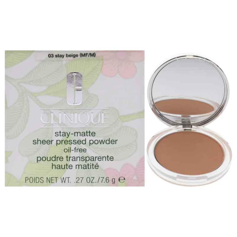 Pressed powder for redness reduction-Stay-Matte Sheer Pressed Powder - 03 Stay Beige (MF-M) - Dry Combination To Oily by Clinique for Women - 0.27 oz Powder