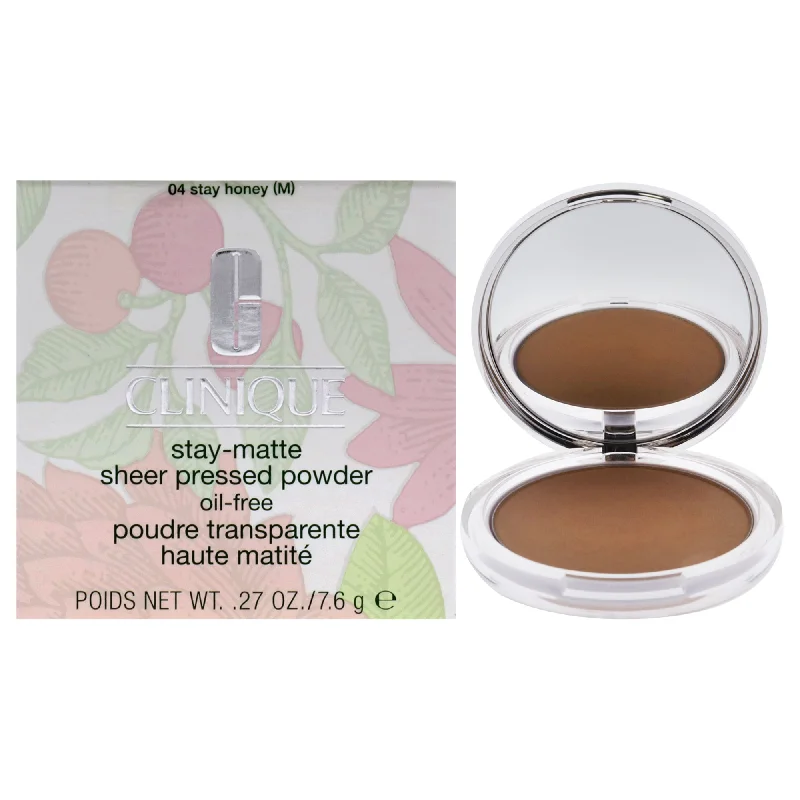 Pressed powder for SPF 50-Stay-Matte Sheer Pressed Powder - 04 Stay Honey M - Dry Combination To Oily by Clinique for Women - 0.27 oz Powder