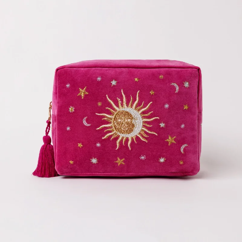 Cosmetic bag cute leather-Sun & Moon Wash Bag