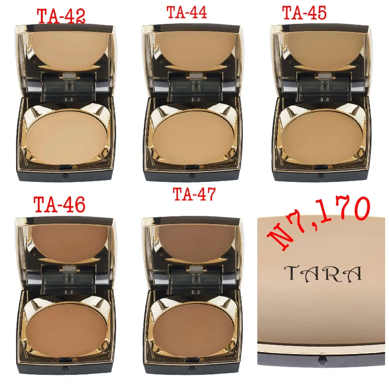 Liquid foundation for cool coverage-Tara Gold Dual Powder +Foundation