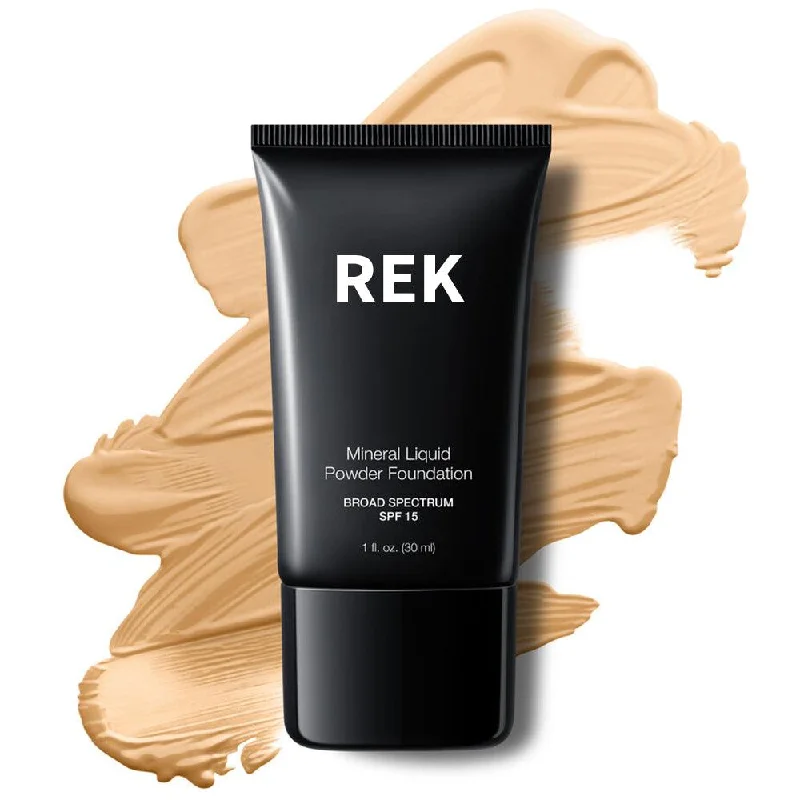 Liquid foundation for perfect skin-Tender Beige | Mineral Liquid Powder Foundation with SPF 15 | REK Cosmetics