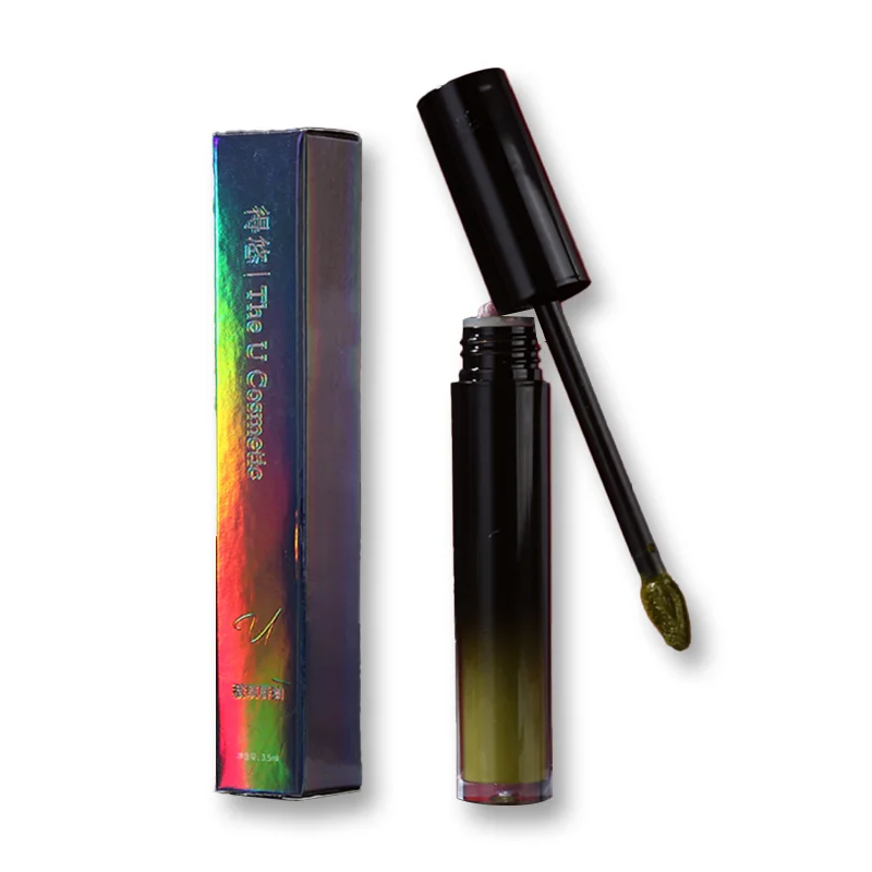 Affordable lipstick with bold finish-The U Cosmetic "Black, Green, Gray, Red" Lip Gloss