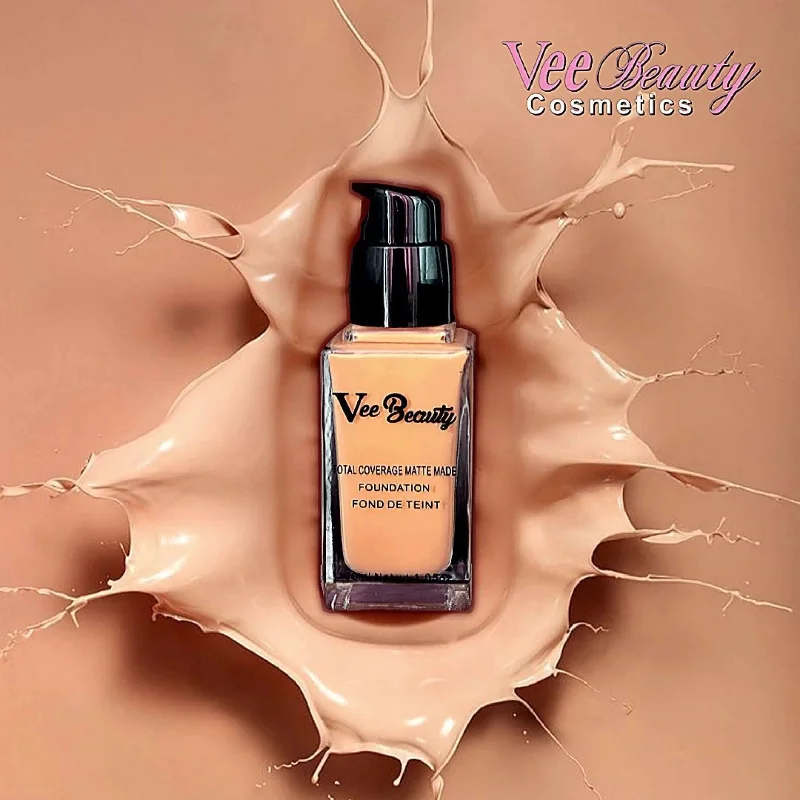 Liquid foundation for mixed complexions-Vee Beauty Total Coverage Matte Foundation