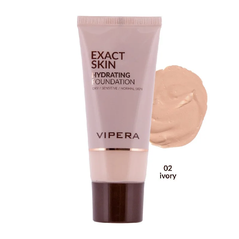 Liquid foundation with sun coverage-Vipera Exact Skin Hydrating Foundation Dry And Normal Skin - 02 Ivory