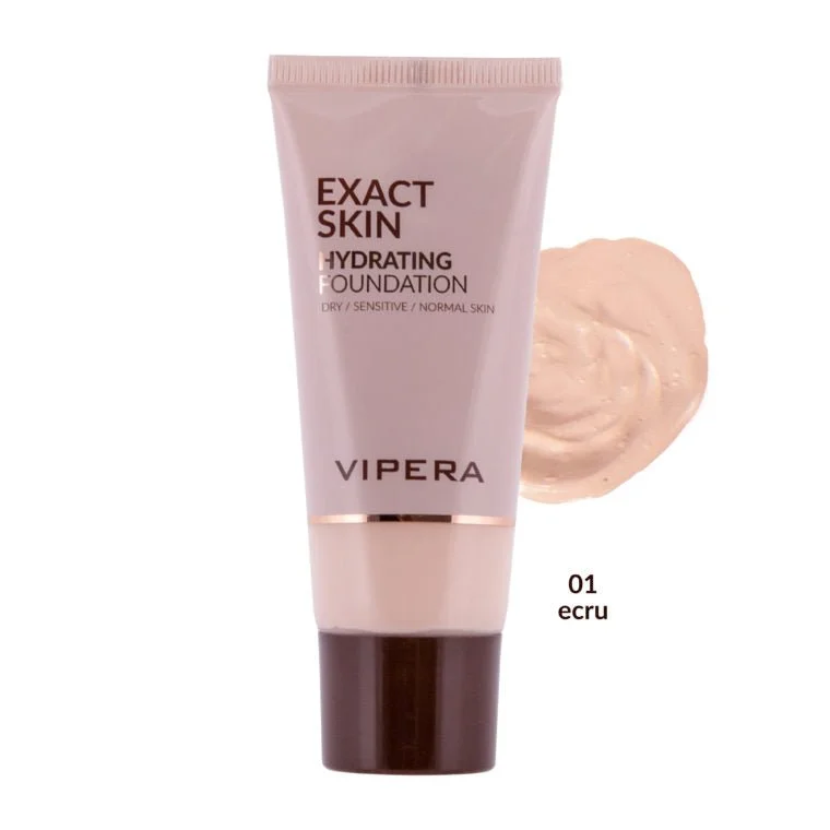 Liquid foundation with seamless texture-Vipera Exact Skin Hydrating Foundation  Dry And Normal Skin - 03 Bone