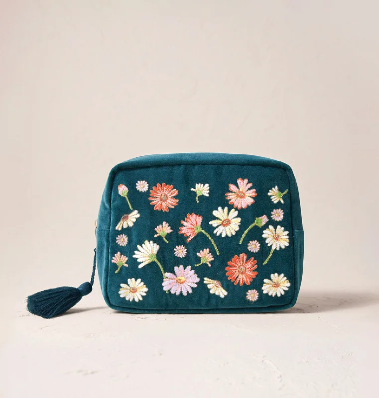 Cosmetic bag for travel leather-Wildflower Wash Bag