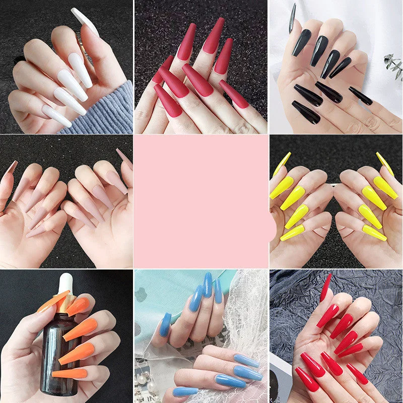 Nail Polish light coat-Matte Matte Super Long Ballet Nail Collection - style: 4 Style